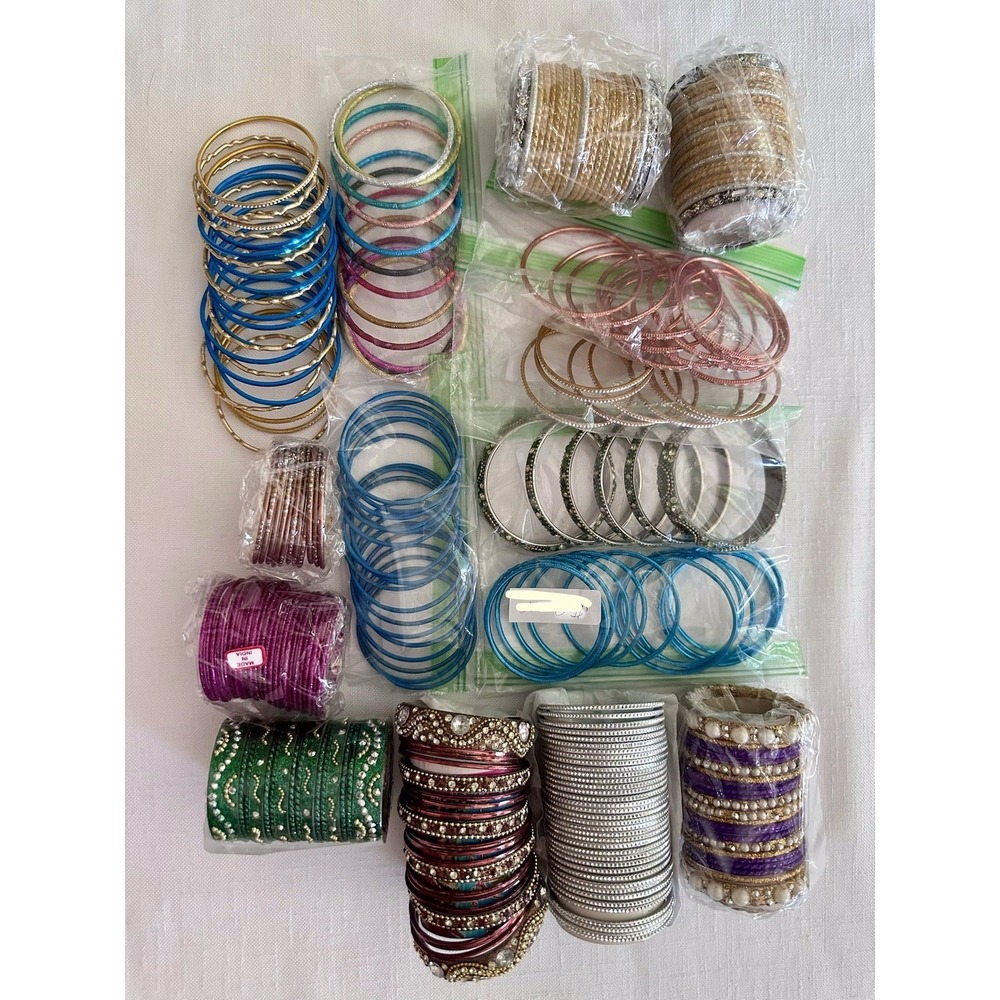 VINTAGE Bollywood Indian Bangle Bracelets LOT 260 Child Size Wedding Celebration